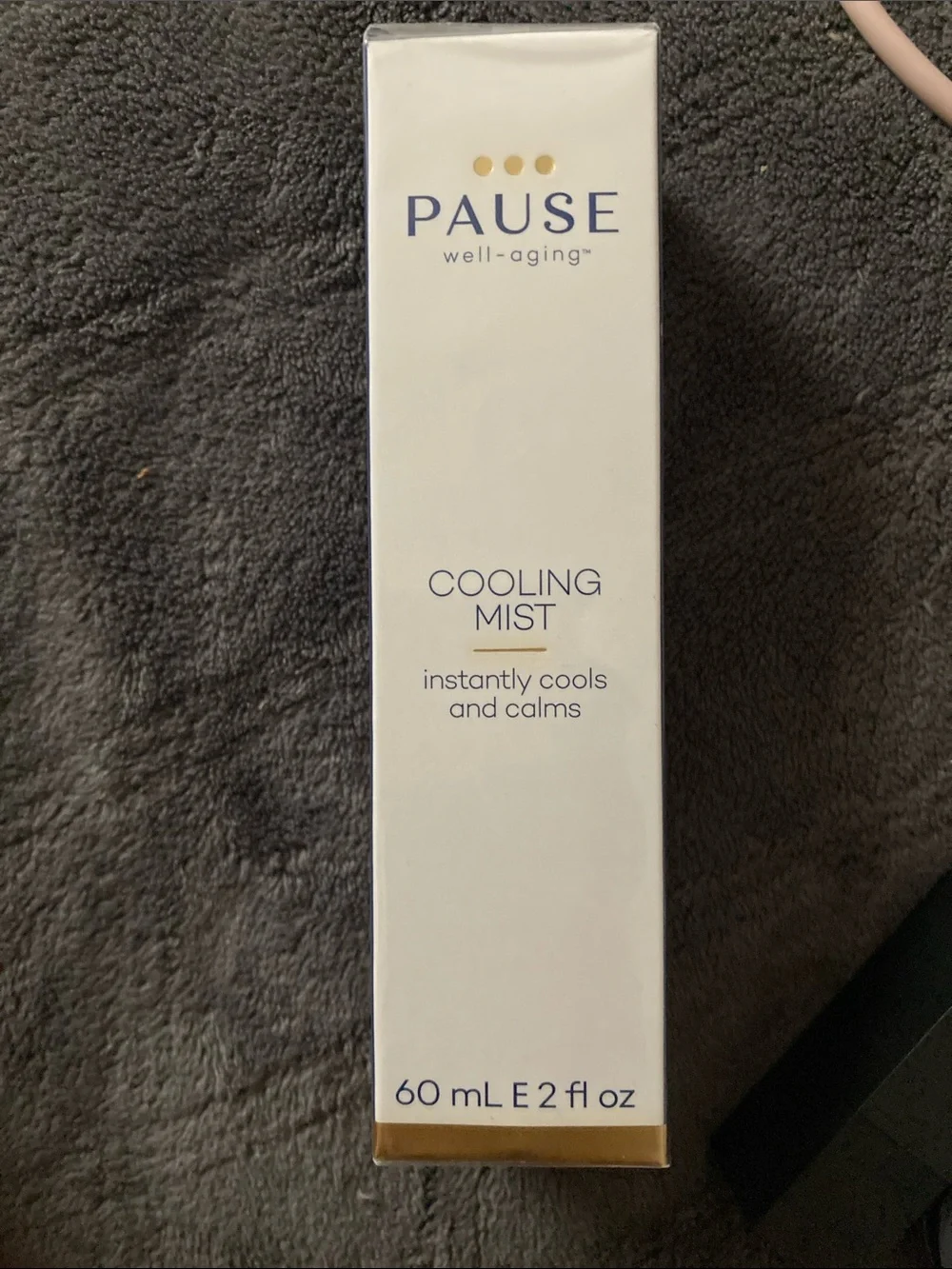 Cooling Mist for hot flashes - White & Gold Bottle (60 mL)